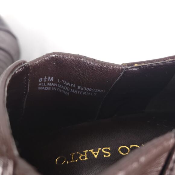 Franco Sarto Tanya Ankle Bootie heel 6.5 Faux Leather Pointed Toe Preppy Classic - Picture 8 of 8